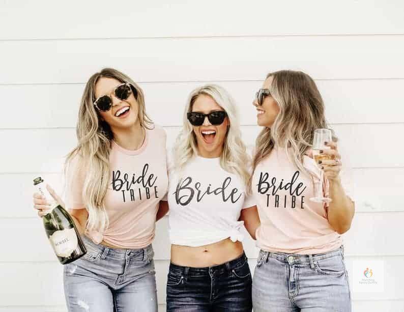 Bachelorette Party Bride and Groom Squad T-shirts