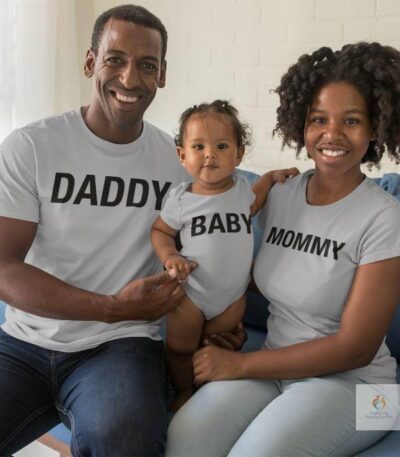 Daddy Mommy Baby Grey