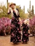 Summer Parent child Wear Long Sleeve Skirt Mother And Daughter Dress Floral Print Matching Outfits Casual