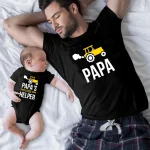 1pc Family Matching Clothes Papa and Papa s Little Helper Father and Son Summer Tops Dad