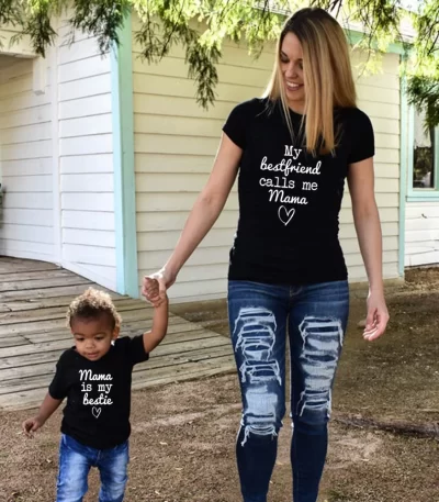 Mama Is My Bestie Matching Tshirts Mommy Me Tee Mom Life Kid Life Mamas Mini Matching