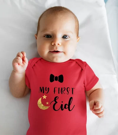 2022 My First Eid Baby Boy Bodysuit Fashion Harajuku Newborn Clothes Summer Casual Ropa Bebe Ni
