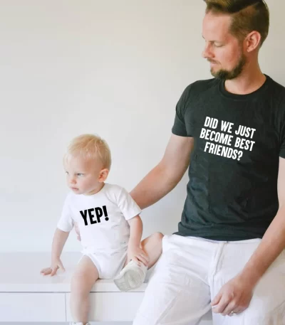 Did We Just Become Best Friends Dad and Baby Matching Shirt Daddy and Baby Shirts Best