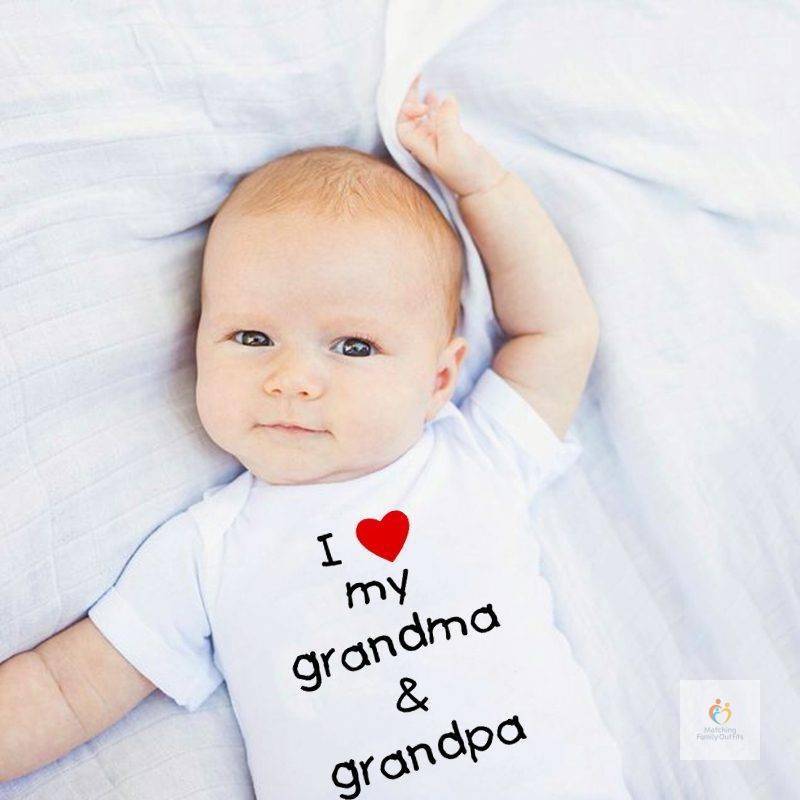 I Love My Grandma and Grandpa Baby Bodysuit