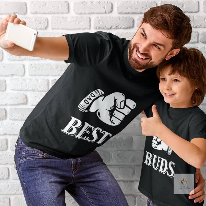 Father and Son Best Buds T-Shirts - Matching Family Outfits