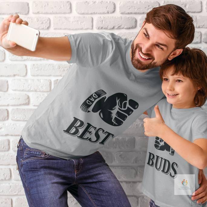 Father and Son Best Buds T-Shirts - Matching Family Outfits