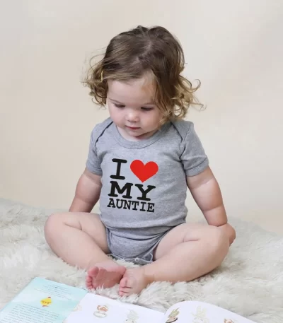 I Love My Auntie Letter Print Summer Baby Romper Cotton Short Sleeve Romper For Baby Boy