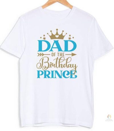 Birthday Prince Family Matching Clothes Mother Father Kids T Shirts Tops Baby Bodysuit Boys Birthday Party Look Outfits 1 2