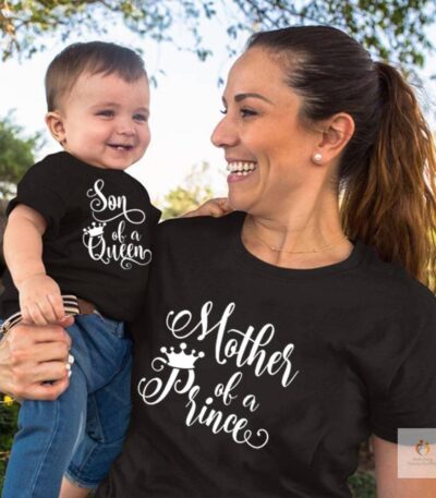 Son of Queen Mother of A Prince Mommy and Son Shirts Mommy and Kid Baby Boy Matching Tshirts Summer Matching Family TShi 1