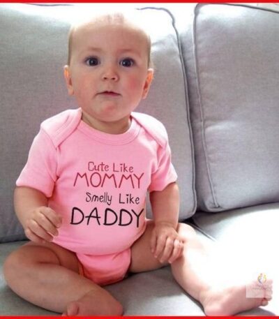 Cute Like Mommy Smelly Like Daddy Girl Jumpsuits 0 24M Newborn Infant Baby Girls Romper Jumpsuit Outfits Sunsuit Clothes 1