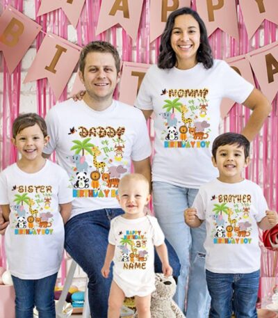 Jungle Theme Birthday Party Family T-shirts