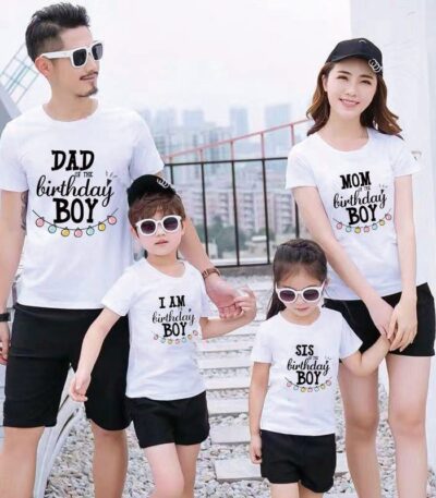 Matching Family Outfits Birthday TShirt Daddy Mommy Daughter Son Kids Baby Boy Girl Sister Brother Matching Clothes Summ 3