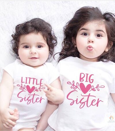 Sibling Sister Matching T shirts Big Sister Little Sister Matching Shirts Kids Tops Baby Bodysuits Pregnancy Announcemen