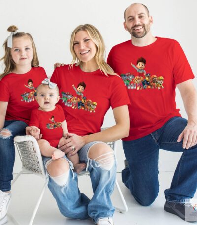 Paw Patrol T shirts for Family Birthday Party T shirts Matching Family Outfits cb5feb1b7314637725a2e7 BlackGreyRedWhite