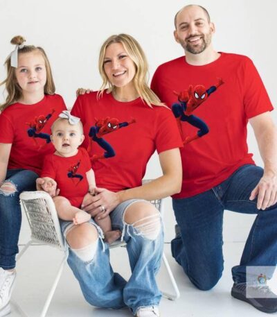 Spiderman T shirts for Family Birthday Party T shirts Matching Family Outfits cb5feb1b7314637725a2e7 BlackGreyRedWhite