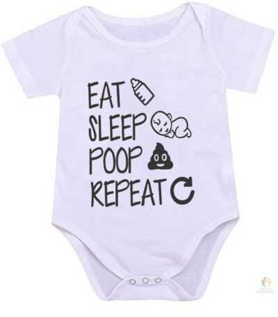 0 24M Toddler Romper Unisex Baby Girl Clothes EAT SLEEP POOP Jumpsuit Cotton Lovely Girls Ourfits Polyester Infant Boys 1 2
