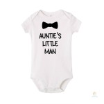 Aunties Little Man Summer Fashion Newborn Baby Romper Clothing Funny Print Infant Boys Jumpsuit Toddler Short Sleeve Out 3