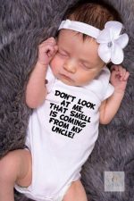 Funny Newborn Infant BabyRomper Don039t Look At Me That Smell Is Coming From My Uncle Summer Toddler Fashion Jumpsuit Cl
