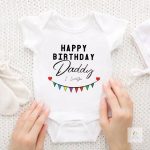 Happy Birthday Daddy Baby Bodysuit Father Party Boys Girls Outfit Romper Infant Summer Toddler Short Sleeve Clothes Ropa