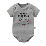 Happy Birthday Daddy Baby Bodysuit Father Party Boys Girls Outfit Romper Infant Summer Toddler Short Sleeve Clothes Ropa 2