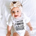 I Just Did 9 Months On the Inside Funny Baby Bodysuits Cotton Short Sleeve Boys Girls Rompers Infant Toddler Ropa Jumpsu 1