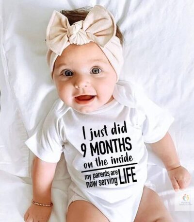 I Just Did 9 Months On the Inside Funny Baby Bodysuits Cotton Short Sleeve Boys Girls Rompers Infant Toddler Ropa Jumpsu 1