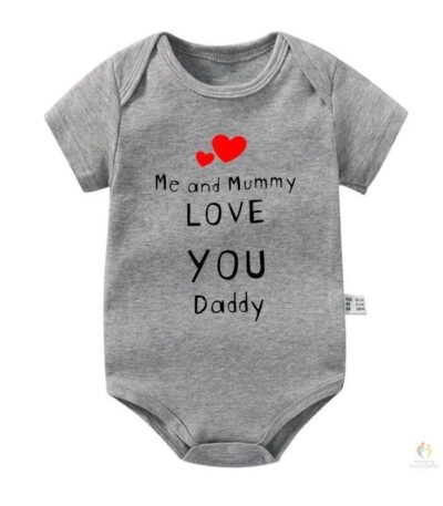 Me and Mummy Love You Daddy Baby Boys Girls Bodysuits Cotton Short Sleeve Infant Rompers Newborn Baby Clothes Father039s 1
