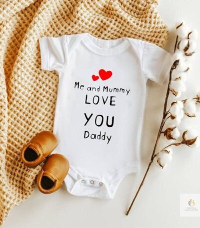Me and Mummy Love You Daddy Baby Boys Girls Bodysuits Cotton Short Sleeve Infant Rompers Newborn Baby Clothes Father039s