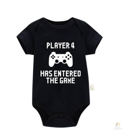 Player 4 Has Entered the Game Newborn Baby Bodysuit Cotton Short Sleeve Infant Romper Funny Boys Girls Jumpsuit Clearanc 11