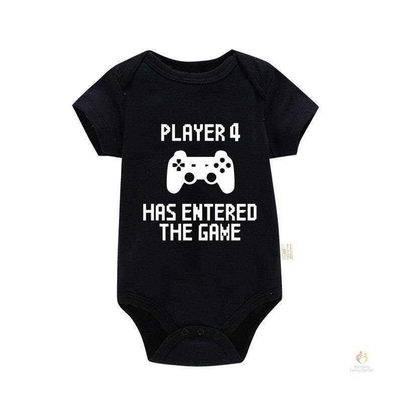 Player 4 Has Entered the Game Newborn Baby Bodysuit Cotton Short Sleeve Infant Romper Funny Boys Girls Jumpsuit Clearanc 2