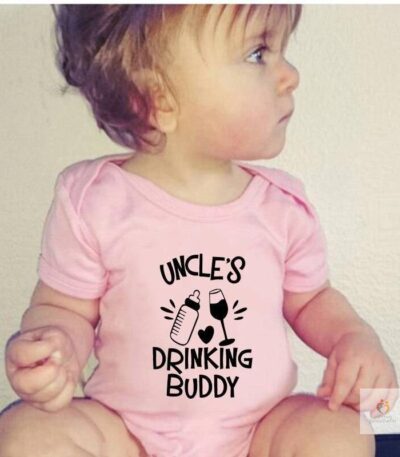 Uncle039s Drinking Buddy Baby Bodysuit Onesie Funny Cotton Short Sleeve Uncle Shower Gift Infant Newborn Rompers Body Ba