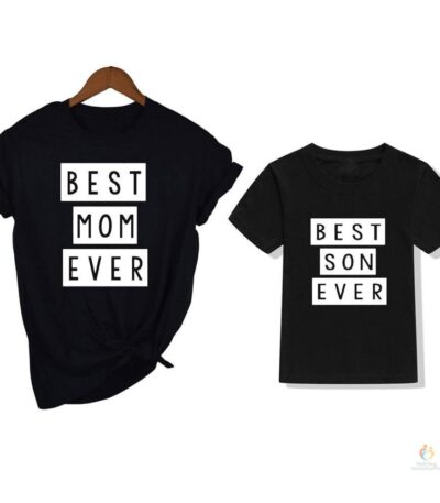 Family Matching Outfits 1PC Best Mom Ever Best Son Ever Mommy and Me Matching Mother Kids Shirt Short Sleeve Tshirts