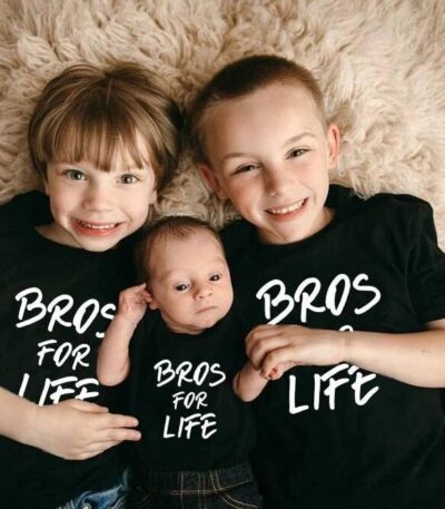 Sibling Matching Brother Shirts Bros for Life Big Brother Little Brother Outfits Shirts for Brothers Boys Brother Tshirt Clothes