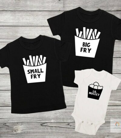 Sibling Shirt Set Small Fry Big Fry Lil Nugget Big Sister /Brother Shirt New Baby Romper Cotton Sibling Matching T Shirt Outfits