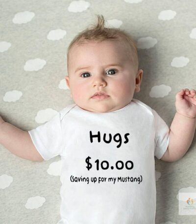 Summer Newborn Jumpsuit Hugs 10 Saving Up for My Mustang Funny Infant Bodysuit Baby Boy Girl Letter Print Playsuit