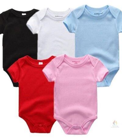 3/5pcs/lot Baby Bodysuits For Unisex Clothing With Brand Cartoon Boy girls body short Sleeve Jumpsuits Infantil Bebe Clothes