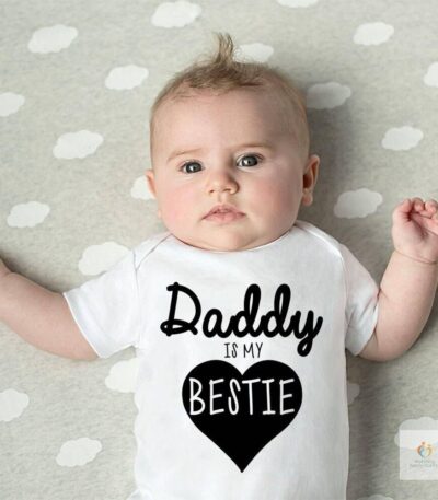 Funny Daddy Is My Bestie Letters Print Baby Clothes Summer Newborn Cotton Soft Romper Girls Jumpsuit Fashion Infant Clothes