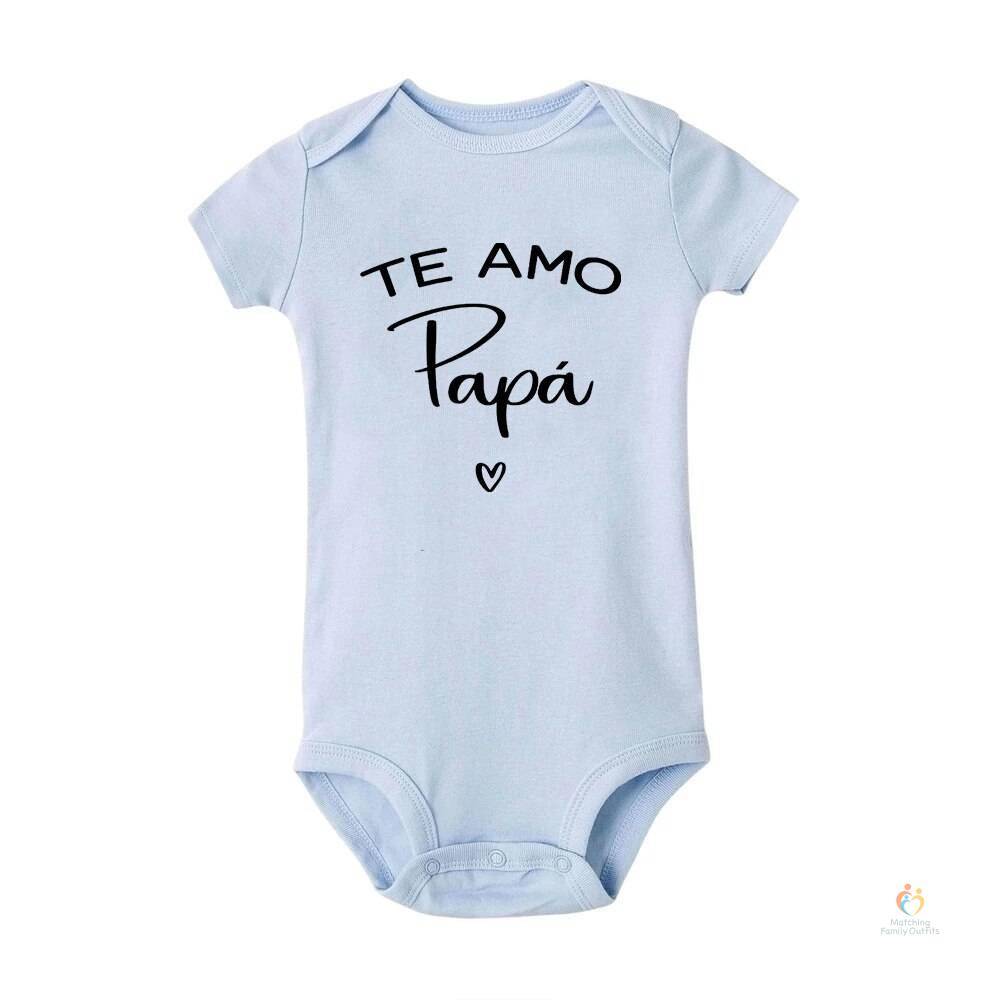 I Love You Dad Papa Newborn Baby Girl Bodysuits Casual Summer Short Sleeve Jumpsuit Funny Spanish Letter Outfits Infant Clothes