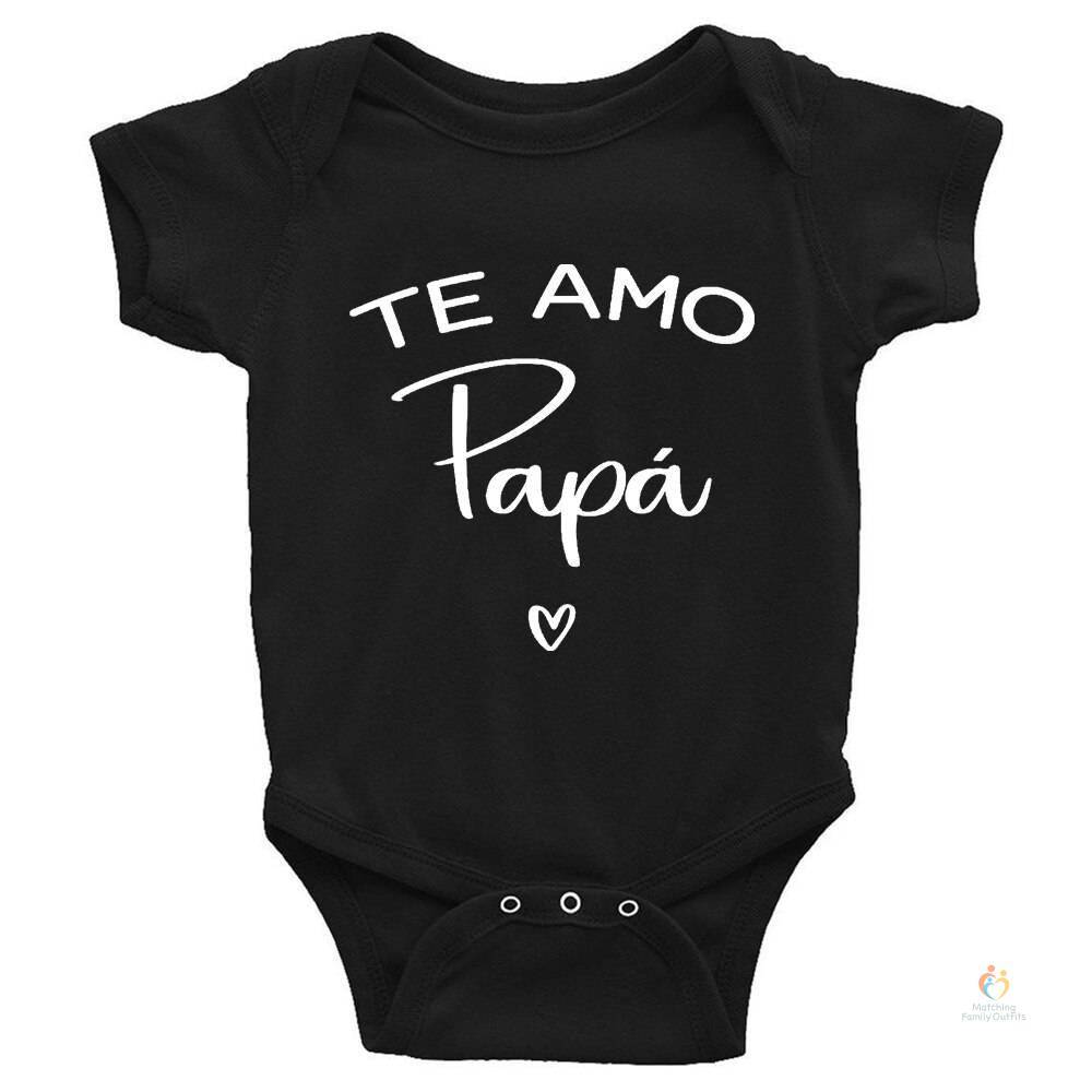 I Love You Dad Papa Newborn Baby Girl Bodysuits Casual Summer Short Sleeve Jumpsuit Funny Spanish Letter Outfits Infant Clothes