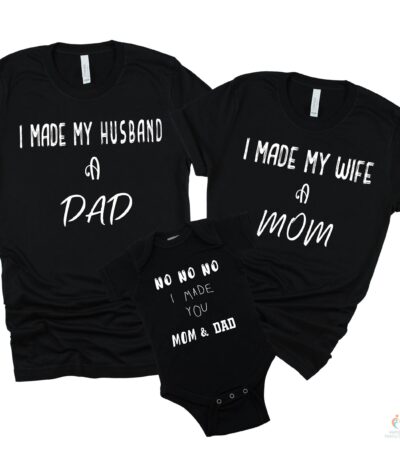 Mom and Dad Pregnancy Announcement T-shirts