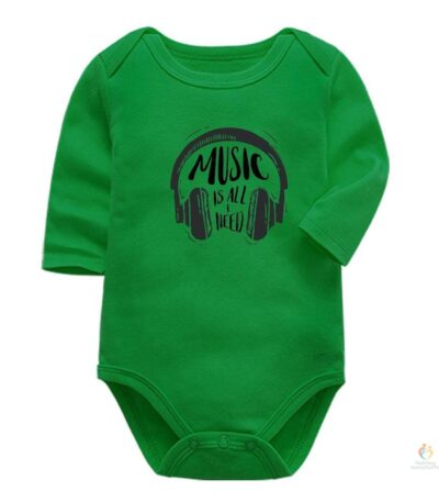 Music is all I need Unisex Full-Sleeves Baby Bodysuit