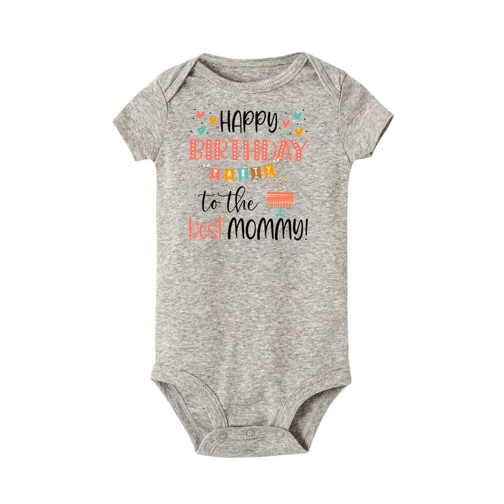 Happy Birthday To The Best Mommy Baby Clothes Newborn Unisex Toddler Jumpsuit Infant Mommy’s Birthday Outfit Bodysuit Best Gifts