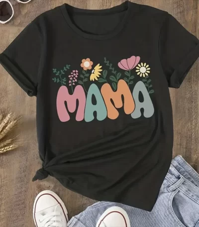 Summer Family Matching Outfits Mama and Mama’s Mini Tshirt Mother Daughter Mum T-Shirt Tops Toddler Baby Kids Girls Clothes