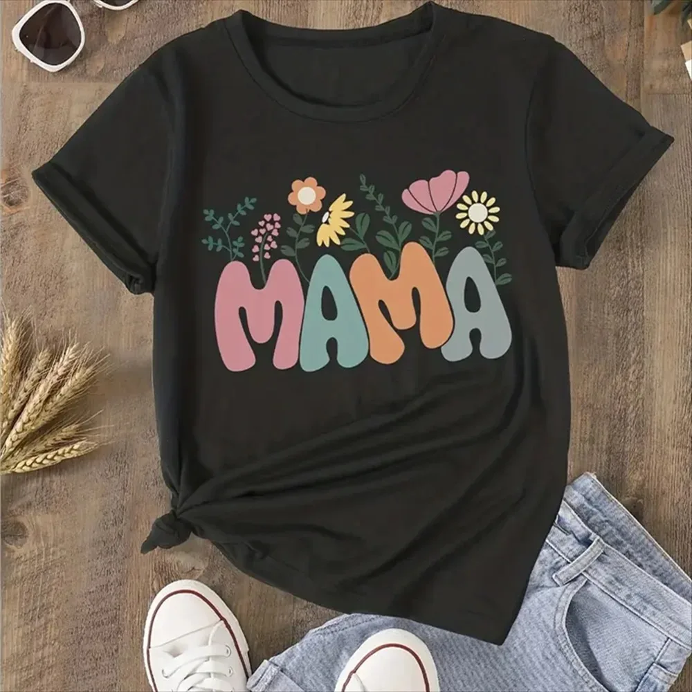 Summer Family Matching Outfits Mama and Mama’s Mini Tshirt Mother Daughter Mum T-Shirt Tops Toddler Baby Kids Girls Clothes