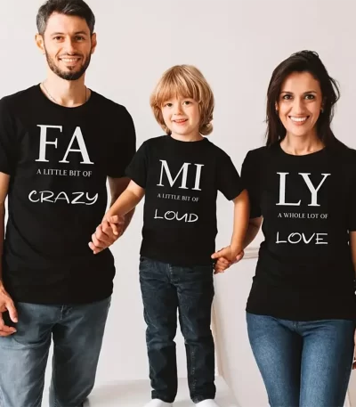Family Matching T-shirts – Stylish & Comfortable Short Sleeve Shirts for Dad, Mom & Son – Perfect for Summer