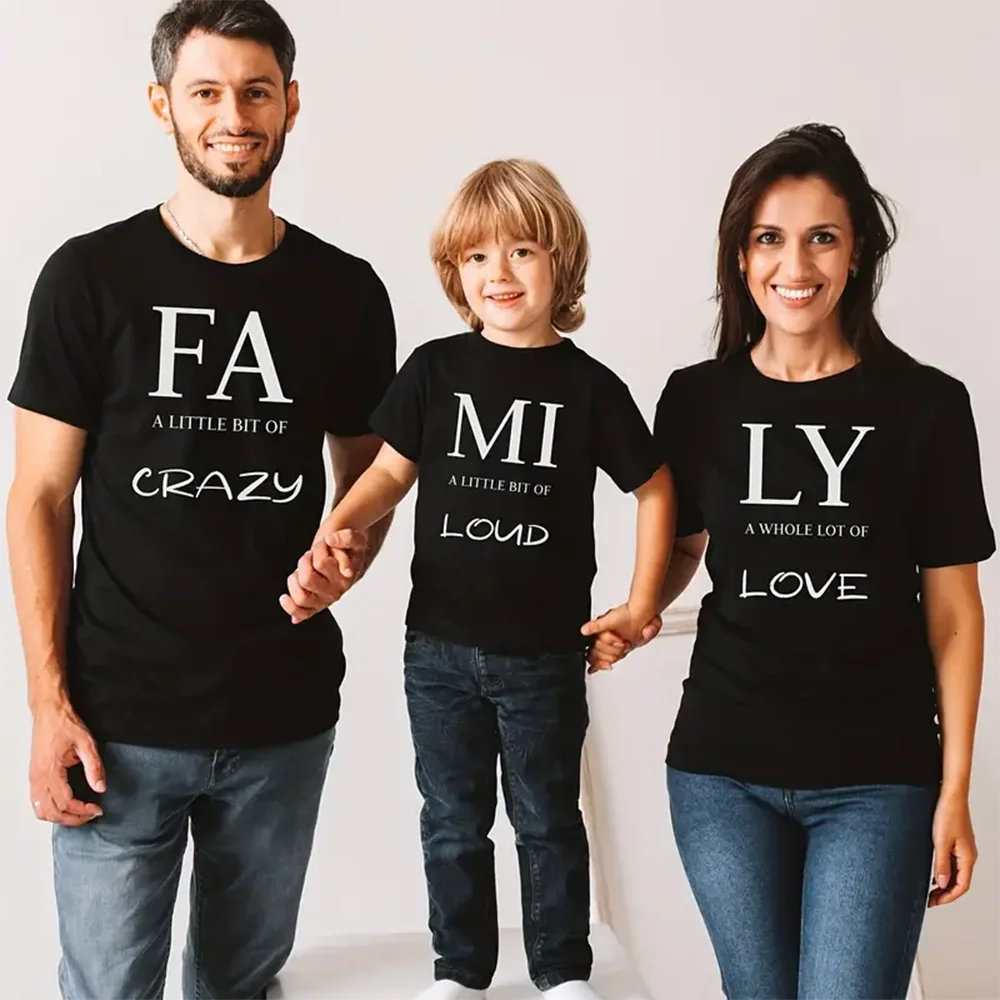 Family Matching T-shirts – Stylish & Comfortable Short Sleeve Shirts for Dad, Mom & Son – Perfect for Summer