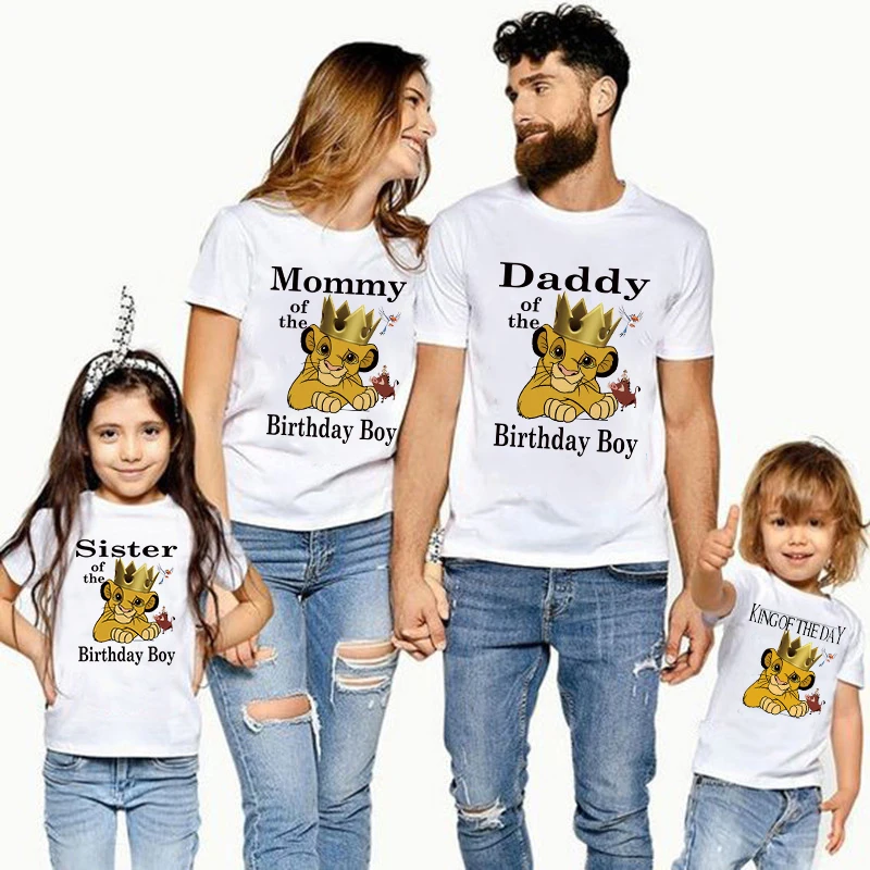 Matching birthday family suit cartoon theme children’s T-shirt birthday boy funny party gift clothes parents grandparents