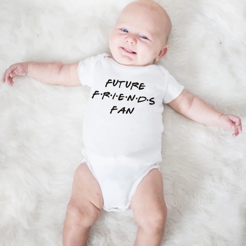 Future Friends Fan Baby Bodysuit Funny Newborn Boy Girl Cotton Short Sleeves Jumpsuit O-Neck Infant Baby Summer Clothes