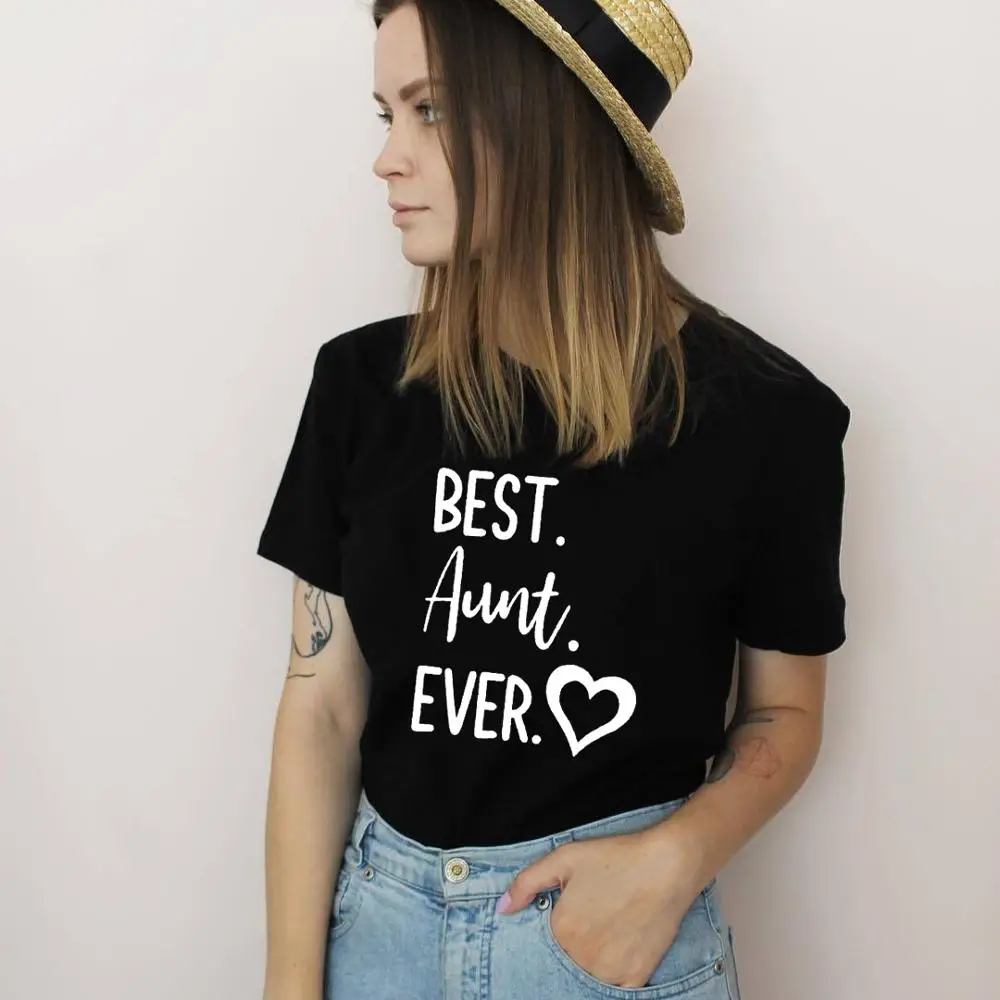 1pcs Matching Best Aunt Ever I Love Aunt Shirts Letter Print Aunt/Niece/Nephew Shirts Family Matching Clothes Outfits Look