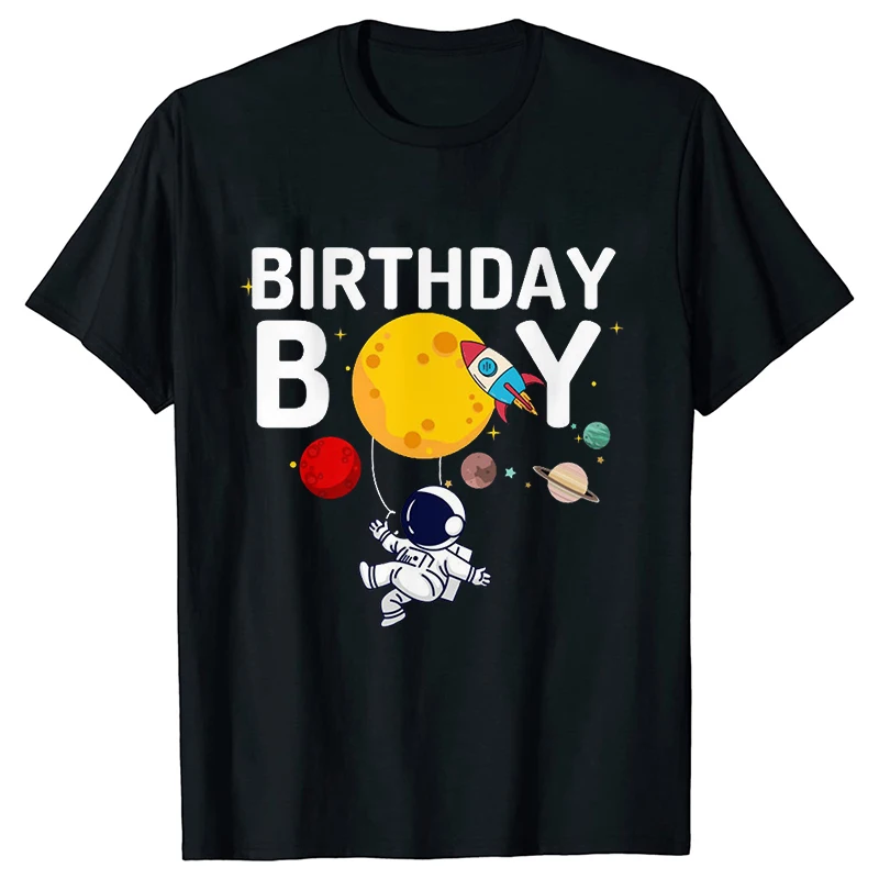 Astronaut Birthday T-shirts Family Astronaut Clothing Rocket Tshirts Short Sleeve Birthday Space Boys T-shirts Clothing